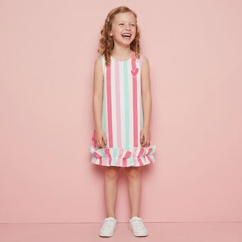 Girls Multi-Coloured Striped Dress
