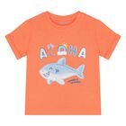 Younger Boys Orange Shark T-Shirt, 3, hi-res