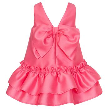 Girls Pink Satin Dress
