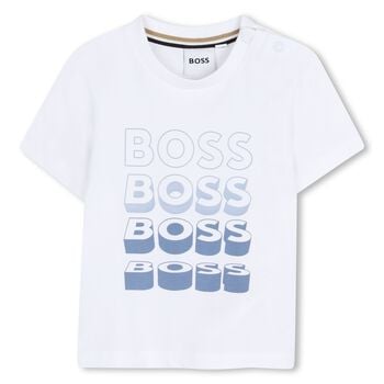 Younger Boys White Logo T-Shirt