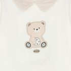 Baby Boys Ivory Teddy Bear 2 Piece Babygrow, 1, hi-res