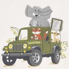 تيشيرت قطن بطبعة سفاري باللون العاجي , 1, hi-res