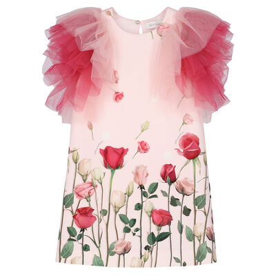 Girls Pink Floral Dress