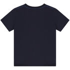 تيشيرت بالشعار باللون الكحلي للأولاد, 1, hi-res