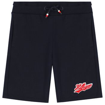 Boys Navy Blue Logo Shorts