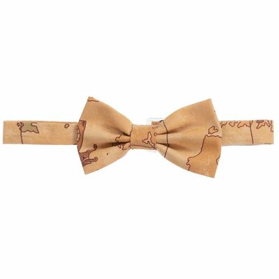 Younger Boys Beige Geo Map Bow Tie