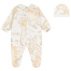 Ivory & Beige Geo Map Babygrow Gift Set, 1, hi-res