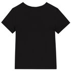 Girls Black Logo T-Shirt, 9, hi-res
