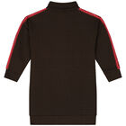 فستان سويت شيرت بالشعار باللون البنى, 1, hi-res