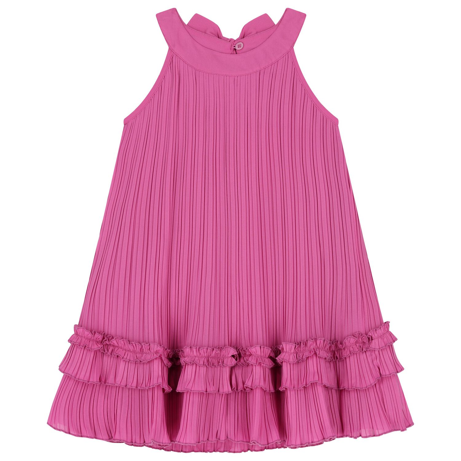 Girls Purple Chiffon Pleated Dress, 1, hi-res