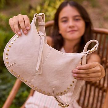 Girls Beige Embellished Handbag