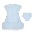 Baby Girls Blue Ruffled Tulle Dress Set, 1, hi-res