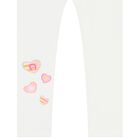Younger Girls White Hearts Leggings, 1, hi-res
