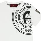 Younger Boys White Logo T-Shirt, 1, hi-res