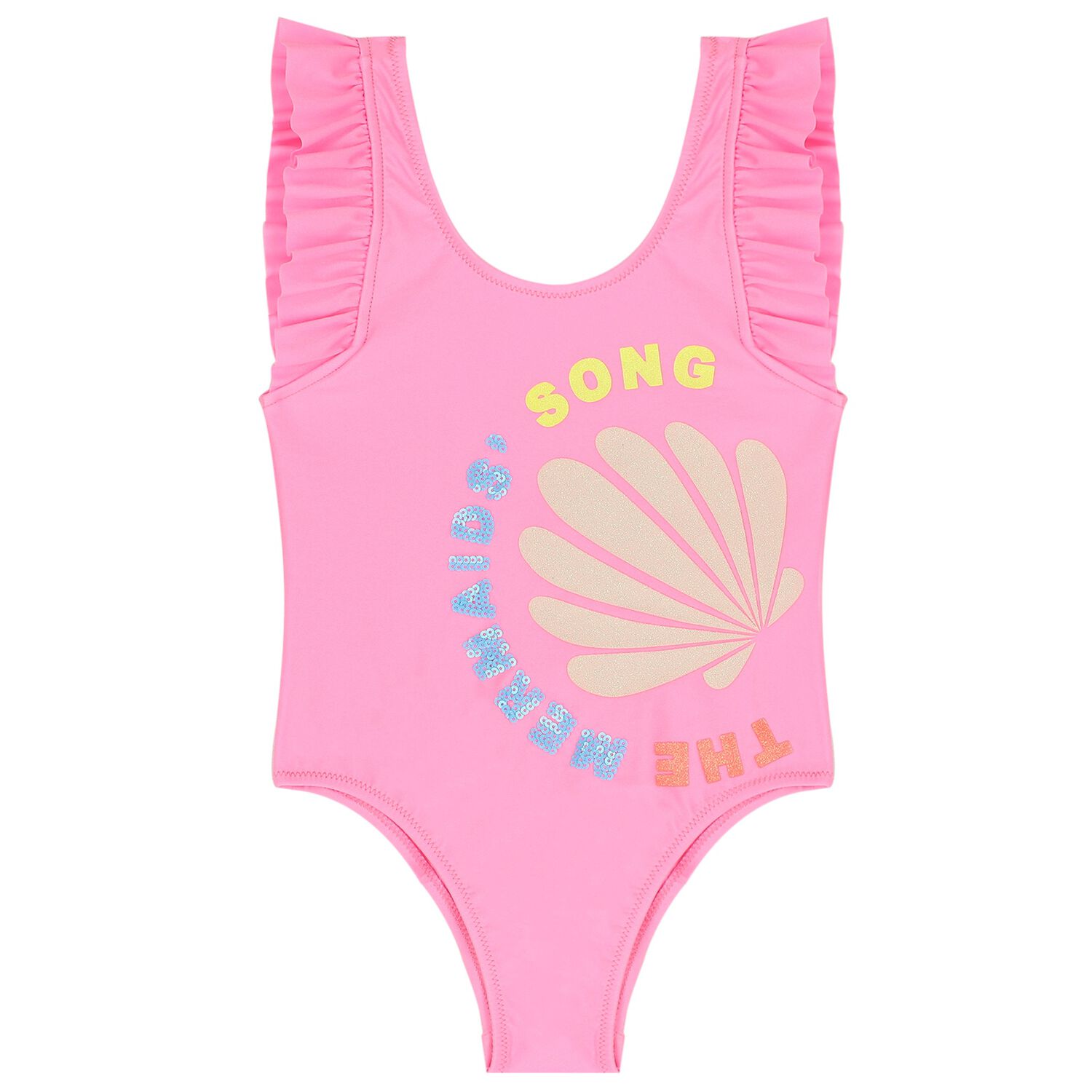 Girls Pink Sequins Swimsuit, 2, hi-res