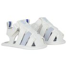 Baby Boys White Logo Sandals, 1, hi-res