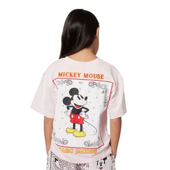 Girls Pink Logo Mickey Mouse T-Shirt