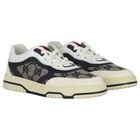 White & Beige GG Supreme Trainers, 1, hi-res