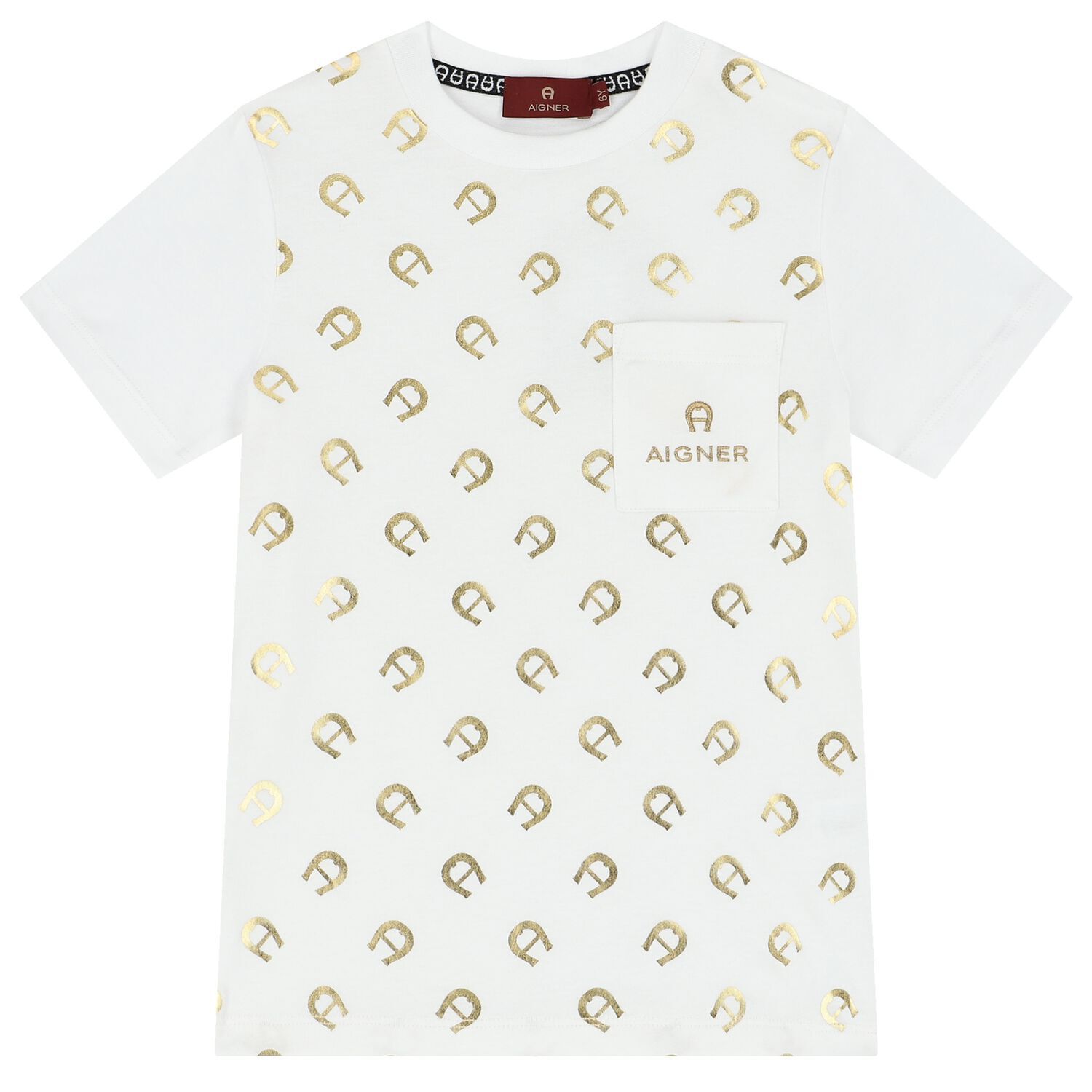 Boys White & Gold Logo T-Shirt, 1, hi-res image number null