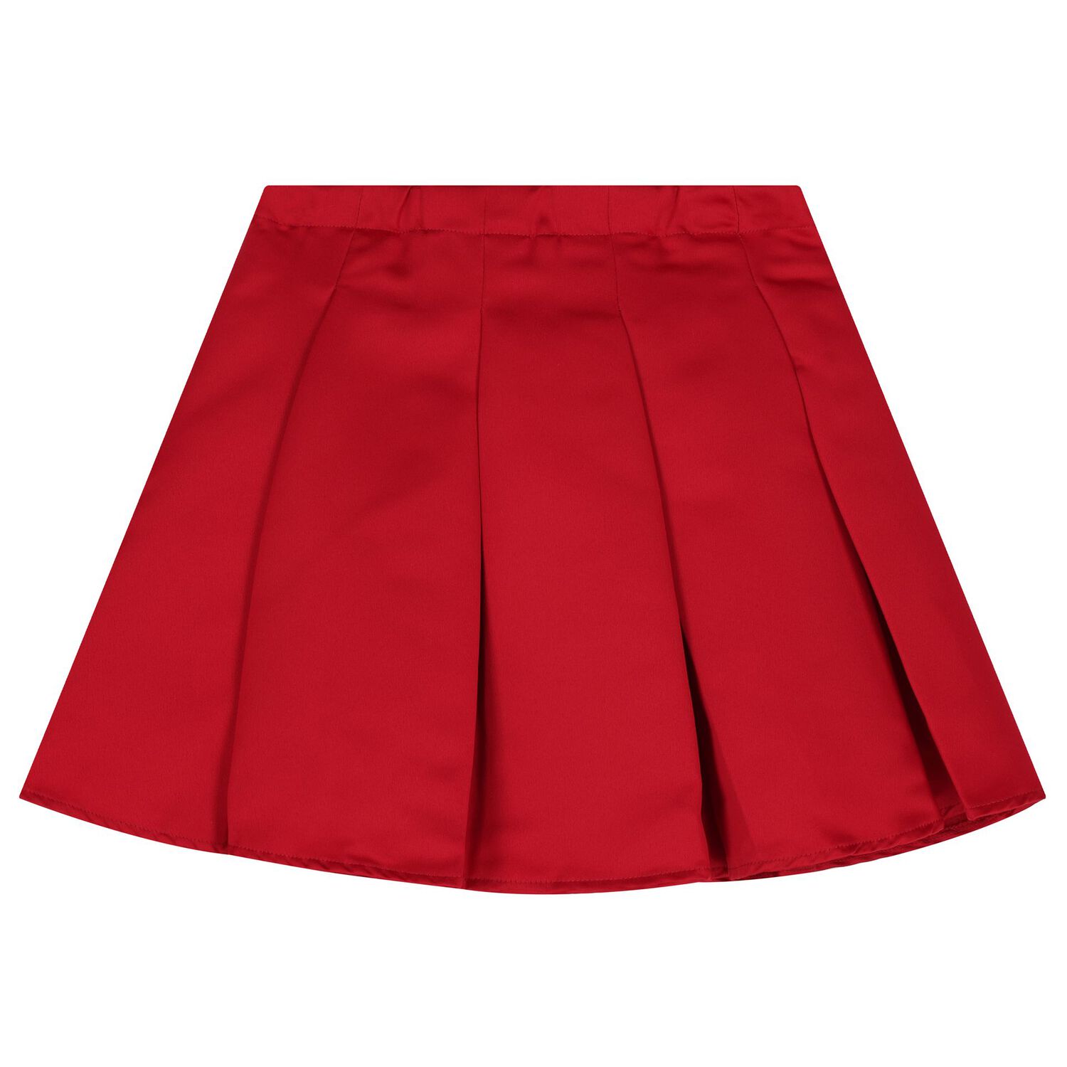 Girls Red & White Bow Pleated Skirt, 1, hi-res