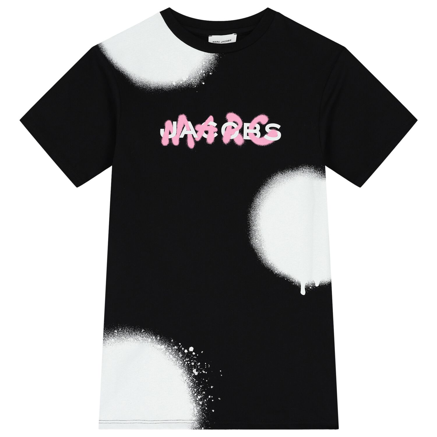 Girls Black & White Logo Dress, 1, hi-res