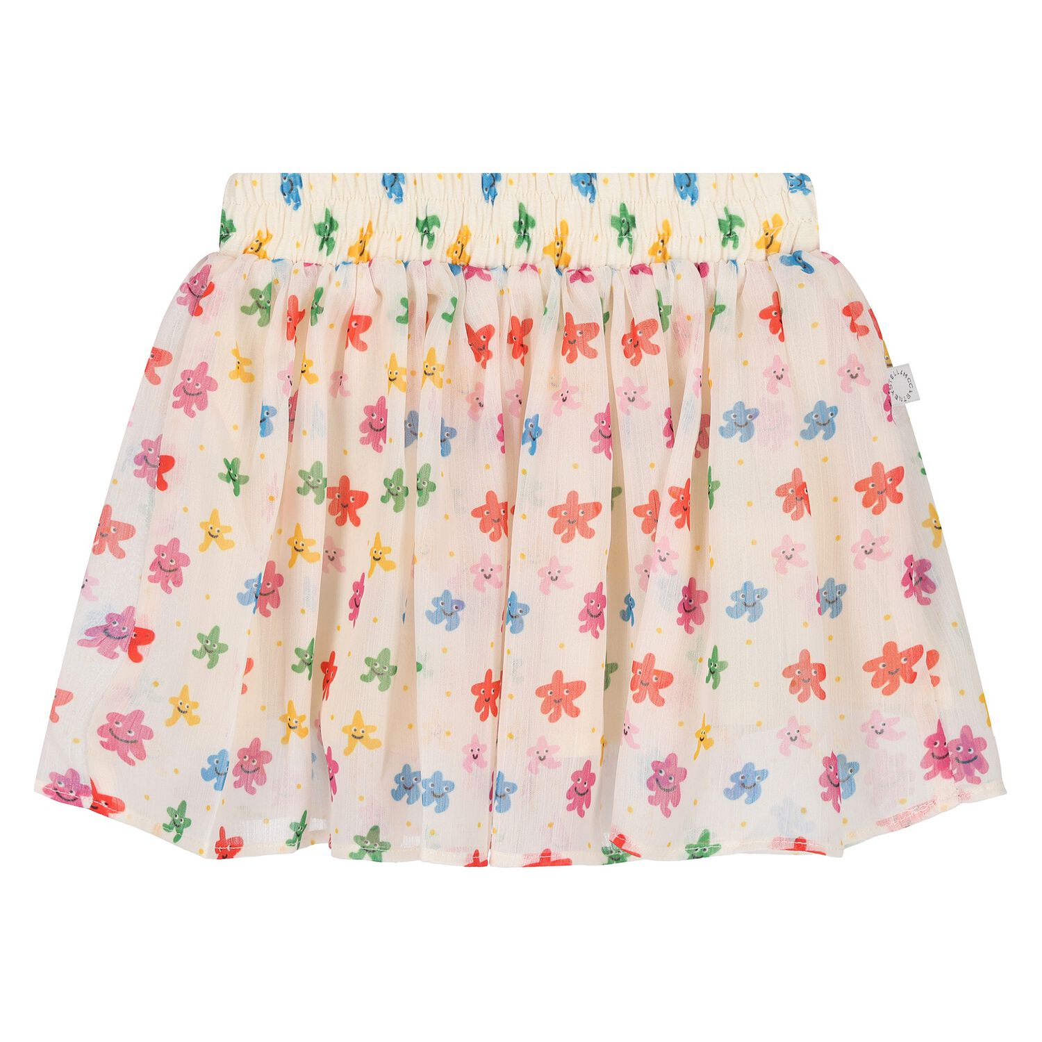 Younger Girls Beige Stars Skirt, 1, hi-res