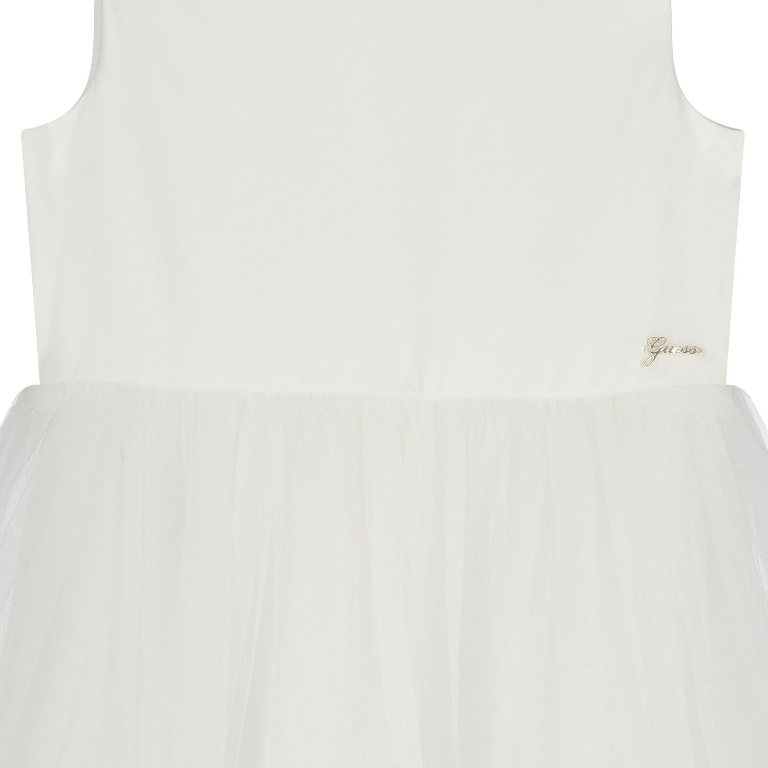 فستان بنات من الساتان والتول باللون الأبيض, 1, hi-res