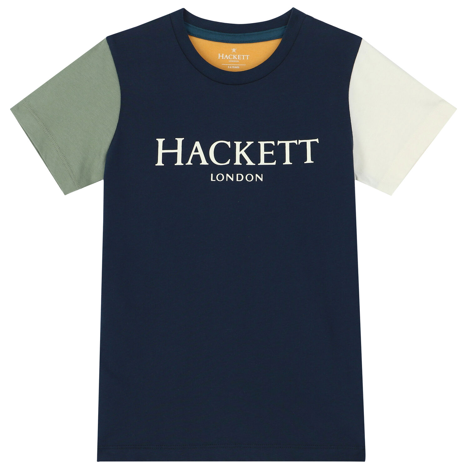 Boys Navy & Yellow Logo T-Shirt, 1, hi-res