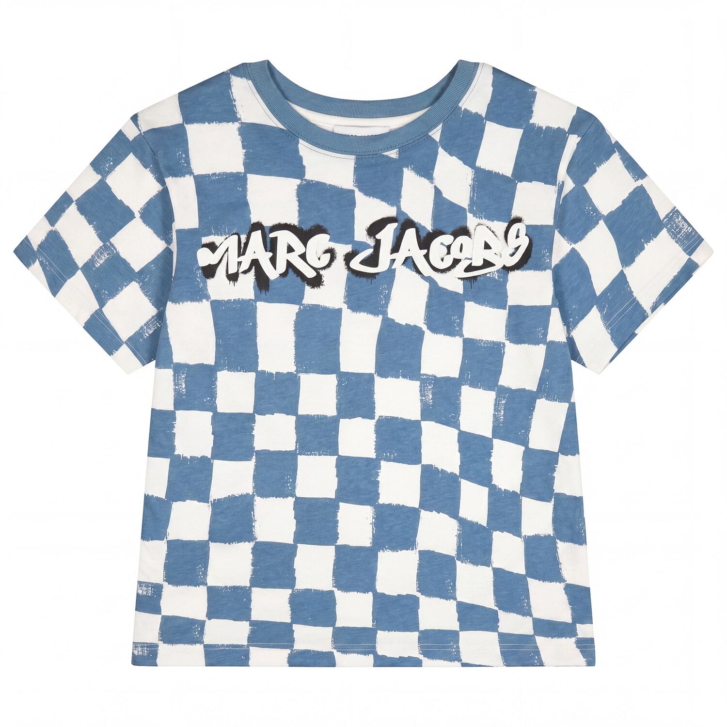 Boys Blue & White Checkerboard T-Shirt, 1, hi-res