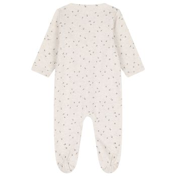 Baby Girls Beige Floral Babygrow
