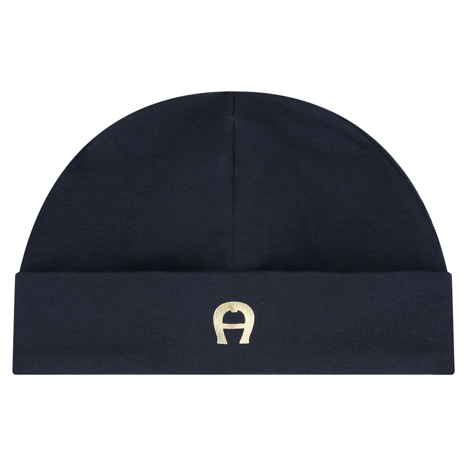 Boys Navy Blue & Gold Logo Babygrow & Hat Gift Set, 1, hi-res