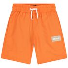 Boys Orange Logo Shorts, 1, hi-res