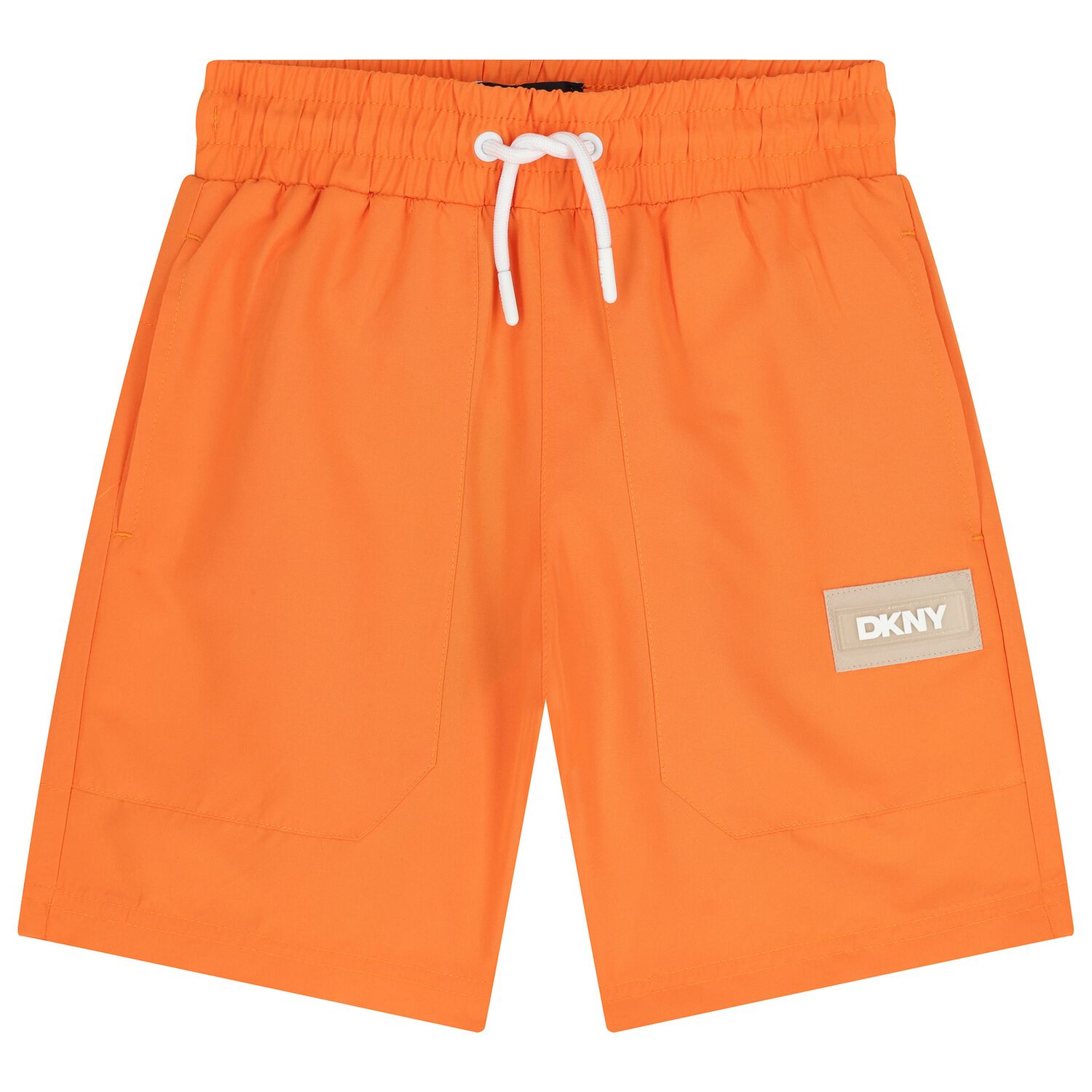 Boys Orange Logo Shorts, 1, hi-res