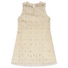 Girls Ivory & Gold Satin Dress, 1, hi-res