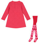 طقم فستان بنات بالشعار باللون الزهرى, 1, hi-res