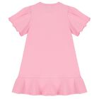 فستان بنات بالشعار باللون الوردي , 4, hi-res