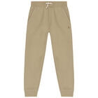 بنطلون رياضى أولاد بالشعار باللون البيج, 1, hi-res