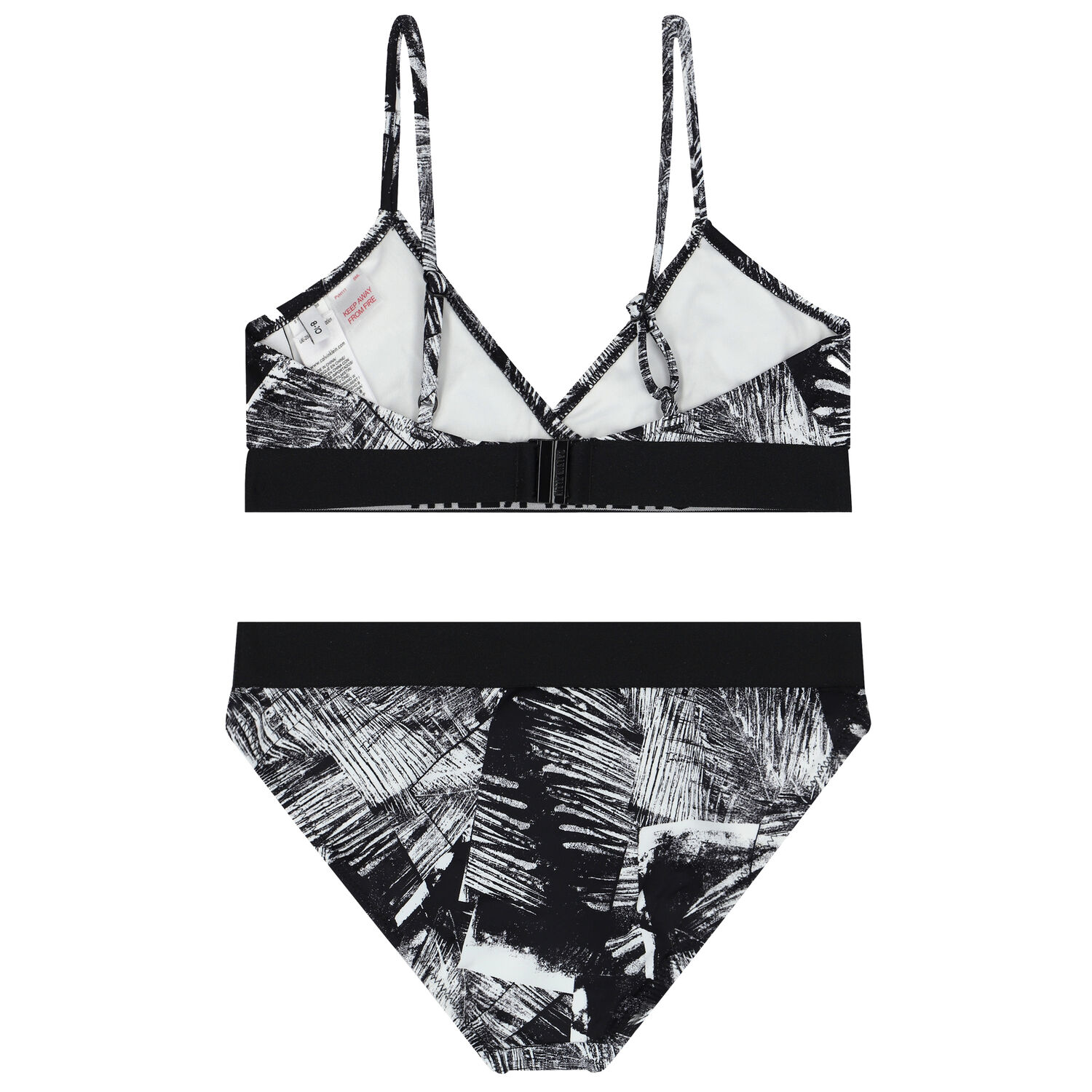 Girls Black and White Logo Bikini, 1, hi-res image number null