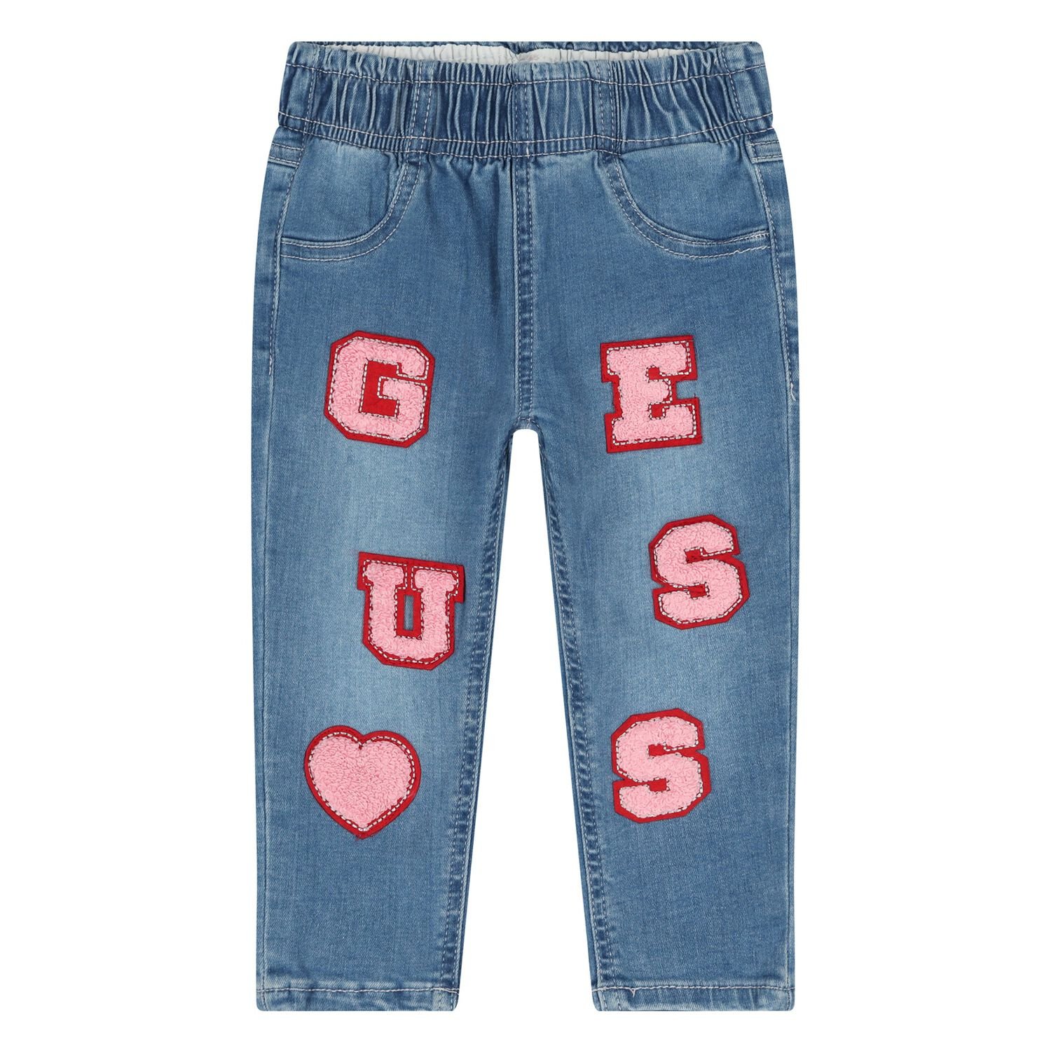 Younger Girls Logo Denim Jeans, 1, hi-res