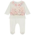 Baby Girls Ivory Bunnies Babygrow, 1, hi-res