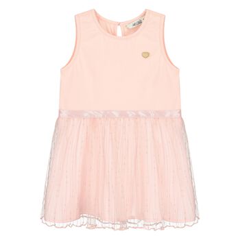 Younger Girls Pink Logo Sleeveless Dress