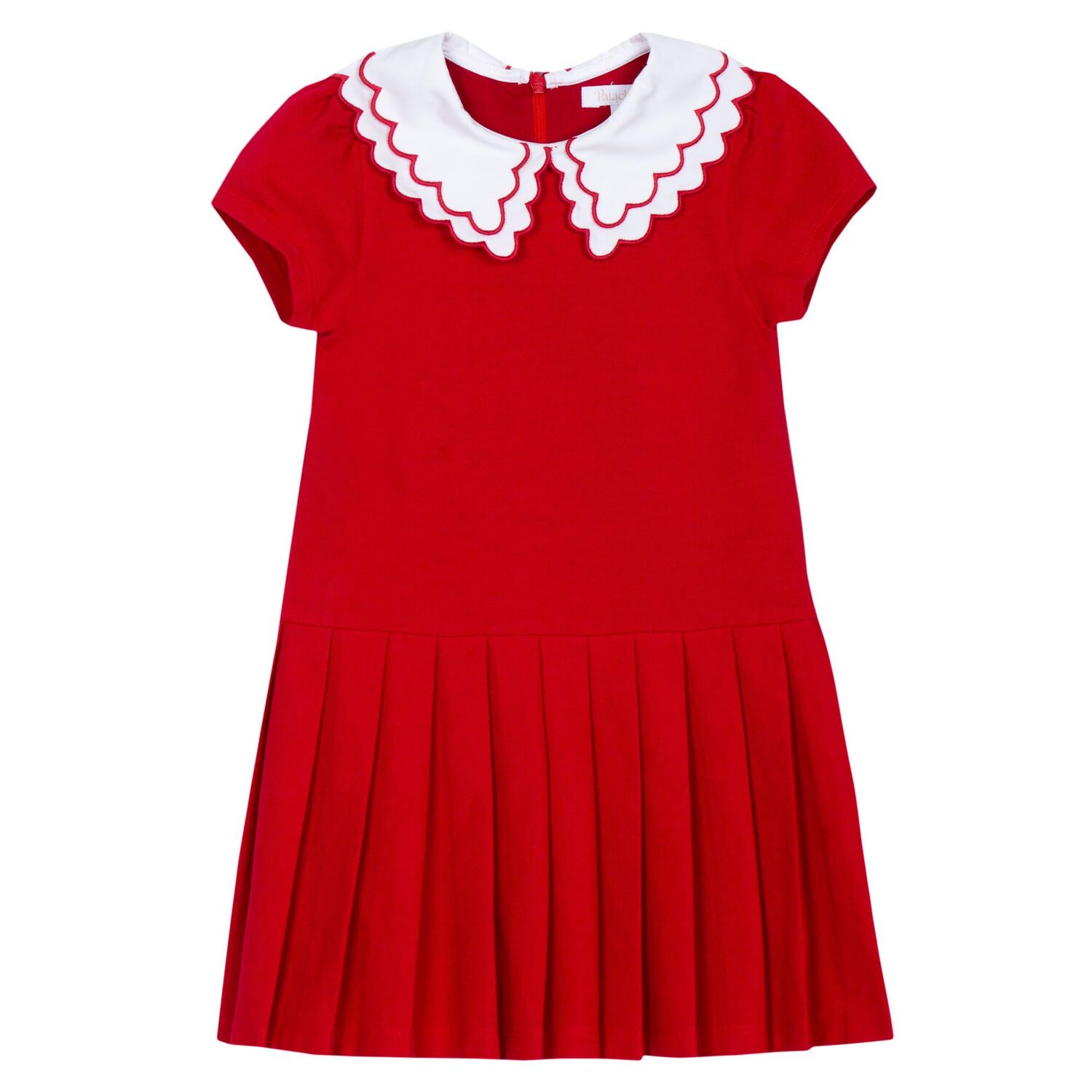Girls Red Pleated Dress, 2, hi-res