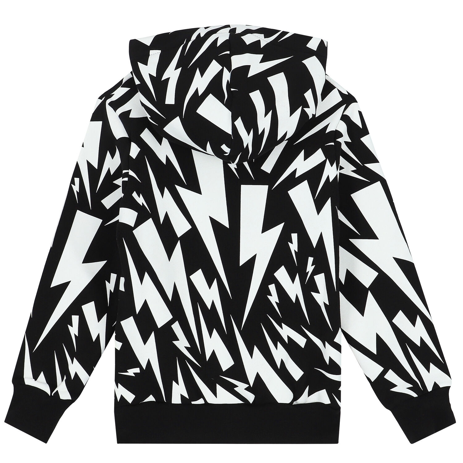 توب هودى بطبعة الصاعقة باللون الاسود للاولاد, 1, hi-res image number null