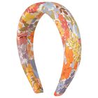 Girls Orange Floral Headband, 1, hi-res