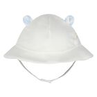 Baby Boys White & Blue Dungaree & Hat Set, 3, hi-res