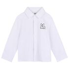 Younger Boys White & Black Logo Trousers Set, 1, hi-res