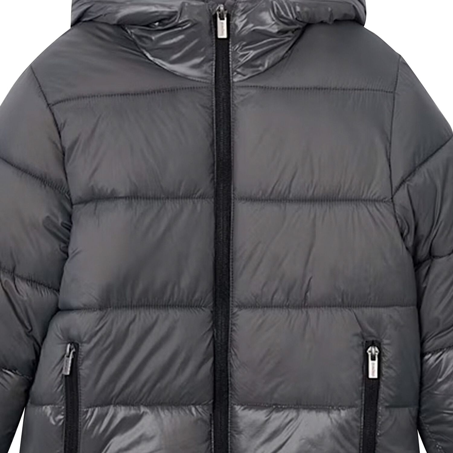 Boys Grey Puffer Coat, 1, hi-res