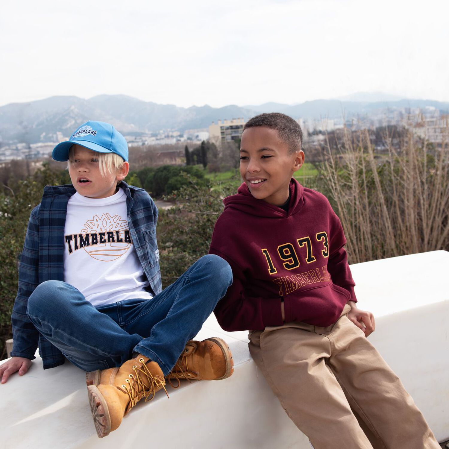 Boys White Logo Long Sleeve Top, 2, hi-res