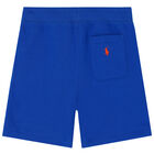 Boys Blue Logo Shorts, 2, hi-res