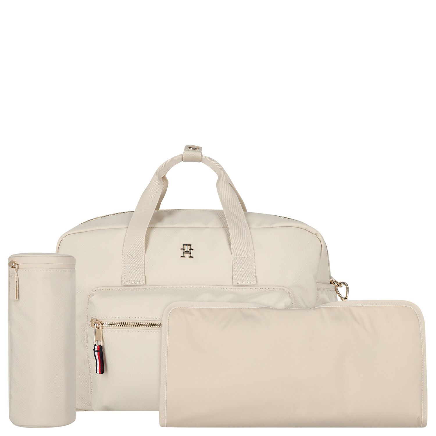 Beige Logo Baby Changing Bag, 1, hi-res